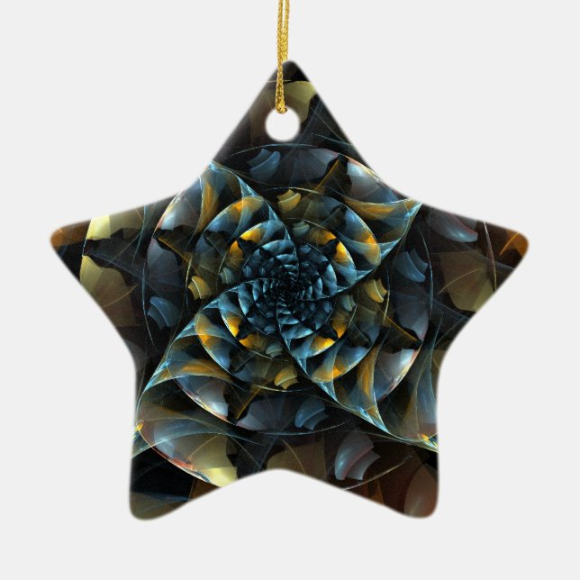 Ornamento nas Estrelas do PinWheel Abstrato Art (Frente)