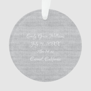 Ornamento Nascimento Cinza de FOTO Linen Keepsait