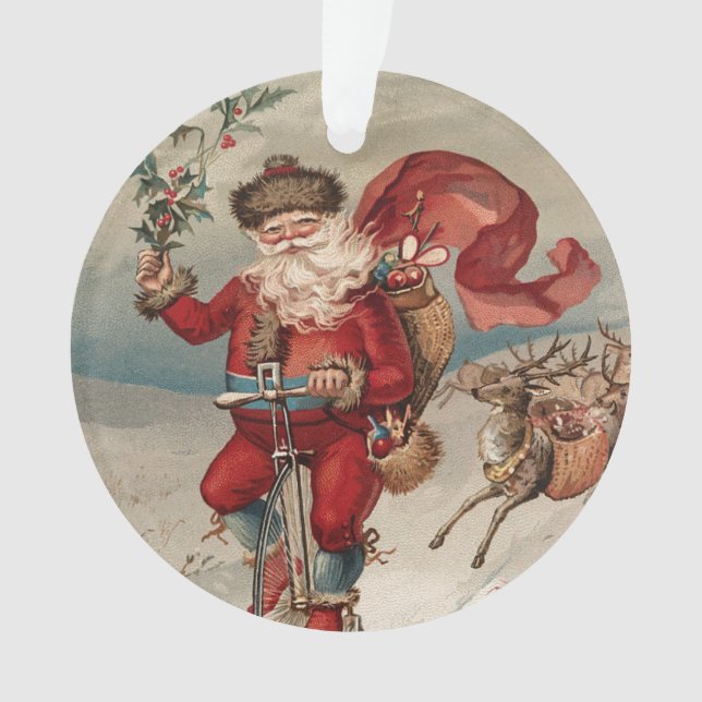 Ornamento Natais vintages Yule Holiday Acrylic (Frente)