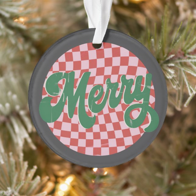 Ornamento Natal Alegre Xadrez Retro (Árvore)
