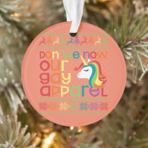 Ornamento Natal Arco-Íris Unicórnio Gay Vamos Adotar Nosso G