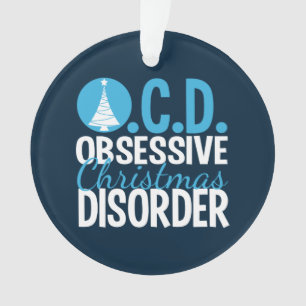 Ornamento Natal azul moderno obcecado