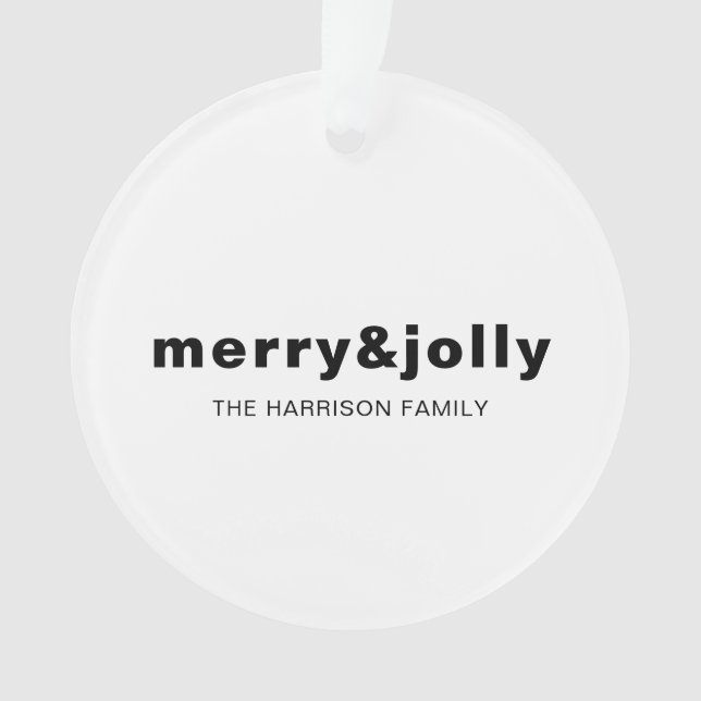Ornamento Natal Branco Simples e Alegre Minimalista (Frente)