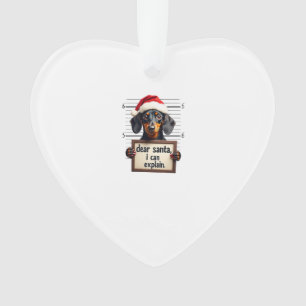 Ornamento Natal Cachorro Dachshund Engraçado Querido Papai N
