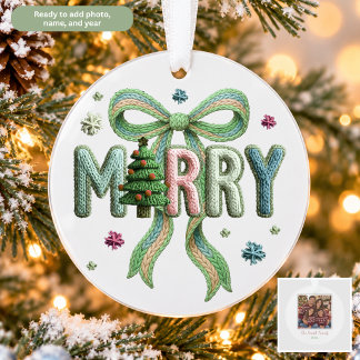 Ornamento Natal com Bordado Falso Alegre