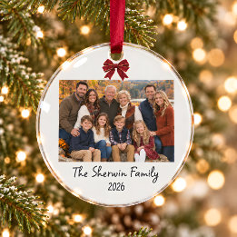 Ornamento Natal com Foto de Família Personalizada