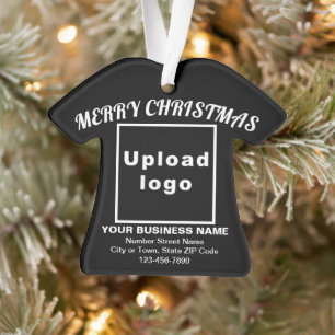 Ornamento Natal Comercial - Camisa Preta em T - Acrílico