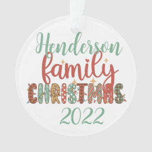 Ornamento Natal da Família de Combinação 2022