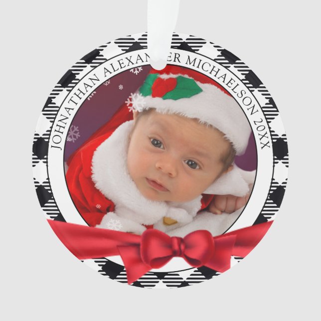 Ornamento Natal da Xadrez de Buffalo (Frente)