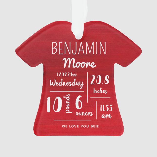 Ornamento Natal de Anunciamento de Bebês Personalizado (Frente)