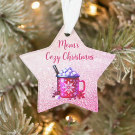 Ornamento Natal de Chocolate Quente Rosa