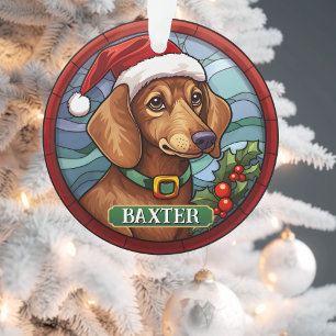 Ornamento Natal de Dachsund Personalizado
