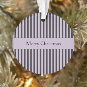 Ornamento Natal de Listras Preto Branco Roxo