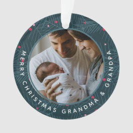 Ornamento Natal de Natal Personalizado com 2 Fotos