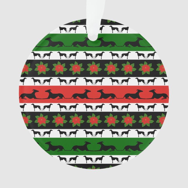 Ornamento Natal do galgo de Greyt (Frente)