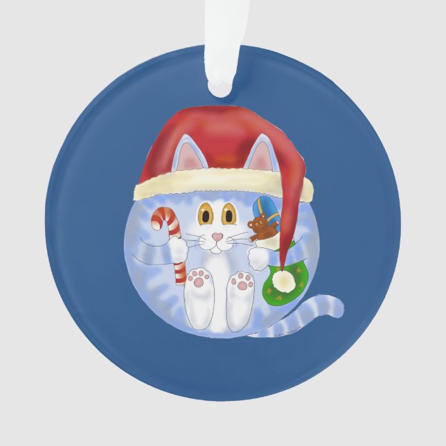 Ornamento Natal do gato do Bauble (Frente)