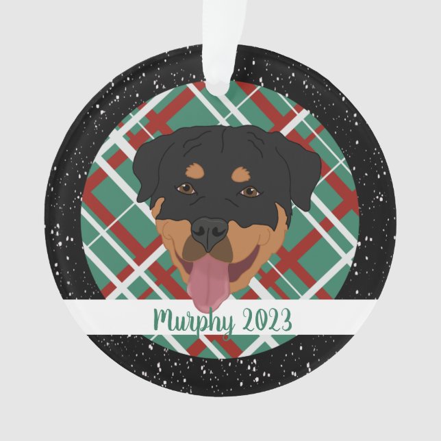 Ornamento Natal do Rottweiler Personalizado (Frente)