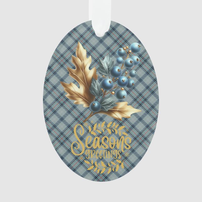 Ornamento Natal do Xadrez Escocês em Memória da Princesa Dia (Frente)