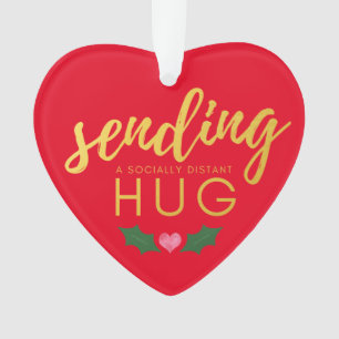 Ornamento Natal Dourado Vermelho