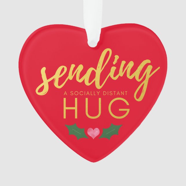 Ornamento Natal Dourado Vermelho (Frente)