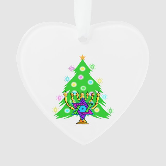 Ornamento Natal e Hanukkah inter-religiosos (Frente)