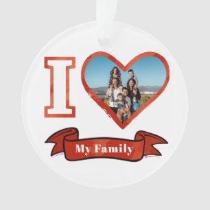 Ornamento Natal Eu Amo Minha Família Foto Personalizada