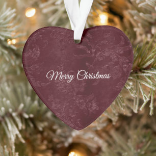 Ornamento Natal Floral Burgundy Vermelho Intenso
