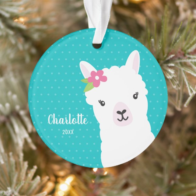 Ornamento Natal Floral Llama Alpaca (Árvore)