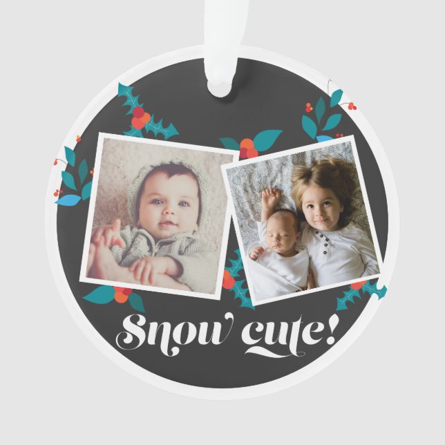 Ornamento Natal - Grand Kids Cute Photo Cerâmica (Frente)