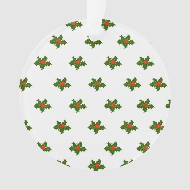 Ornamento Natal Holly Pattern (Frente)