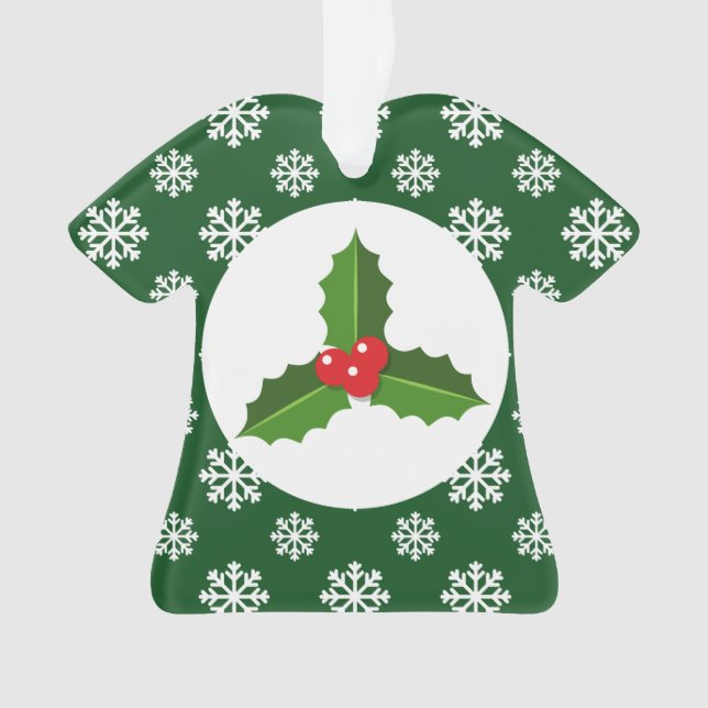 Ornamento Natal Holly Snowflakes Verde (Frente)