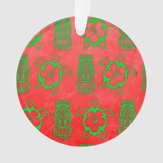 Ornamento Natal Honu e Tiki (Frente)