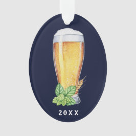 Ornamento Natal Hoppy do azul da cerveja inglesa do feriado