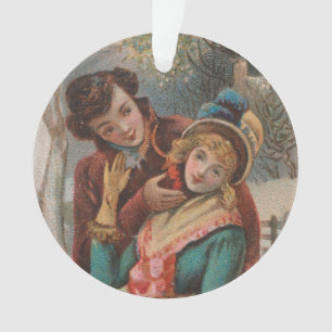 Ornamento Natal, Inglaterra - Anúncio da Era Vitoriana Antig