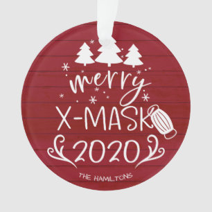 Ornamento Natal Mask Feliz Engraçado 2020 Pandemia Covid Ver