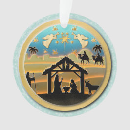 Ornamento Natal Natividade Bebê Jesus na cena de Manger