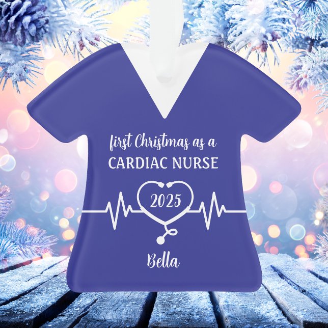 Ornamento Natal para Enfermeira Cardíaca Personalizada (Personalized Cardiac Nurse Christmas Ornament
)
