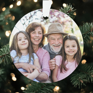 Ornamento Natal Personalizado com Foto dos Avós