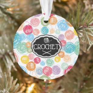 Ornamento Natal personalizado com gancho de crochê de fios