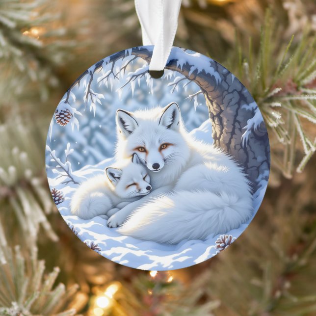Ornamento Natal Personalizado com Tema de Raposas (Árvore)