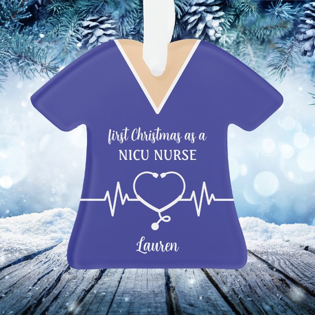 Ornamento Natal personalizado da enfermeira NICU (Personalized NICU Nurse Christmas Ornament
)