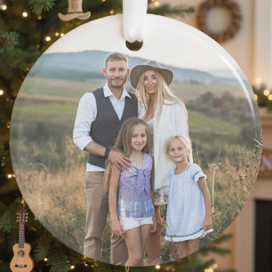 Ornamento Natal Personalizado de Família com Duas Fotos em A