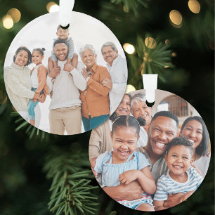 Ornamento Natal Personalizado de Família de Dois Lados com 2