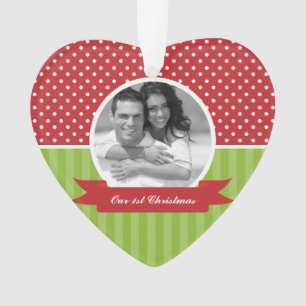 Ornamento Natal Personalizado do Bolinhas e Stripes