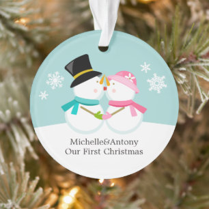 Ornamento Natal Personalizado do Casal de Neves