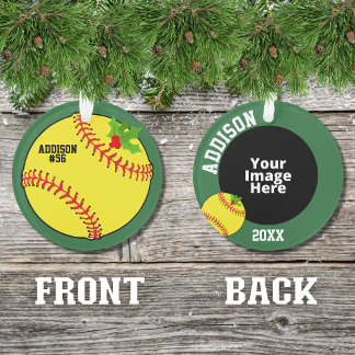 Ornamento Natal personalizado do Softball