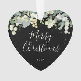 Ornamento Natal Personalizado Não-Fotográfico Coração de Sno