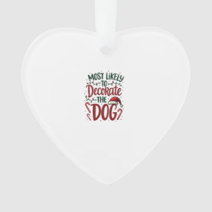 Ornamento Natal Provavelmente Decore Cachorro Xmas Família C