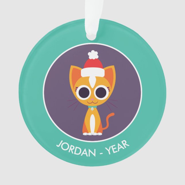 Ornamento Natal Purrl o gato (Frente)