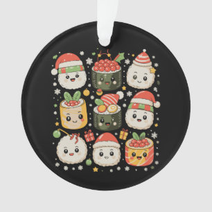 Ornamento Natal Sushi Kawaii Santa Comida Japonesa Xmas